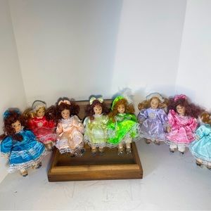 NOS Victorian Beauty Porcelain Doll 5" Set Of 8 Dolls